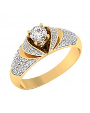 0.82 carat Yellow Gold - Dina Pave Engagement Ring