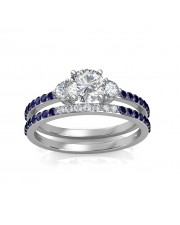 0.81 carat Platinum - Athena Engagement Ring and Wedding Band Set