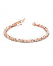 The Symphony Alternating Block Tennis Bracelet - 10 cent diamonds