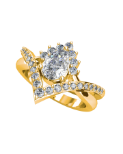 1.17 carat 18K Gold - THE MYRA PEAR RING AND BAND