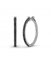 The Keya Black Diamond Hoop Earrings