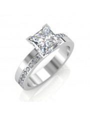 1.68 carat Platinum - Eternity Princess Engagement Ring