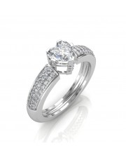 0.88 carat Platinum - The Ramona Heart Solitaire Ring