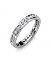 Platinum Channel-Set Diamond Full Eternity Ring - 2 cent diamonds