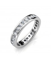 Platinum Channel Set Diamond Full Eternity Ring - 3 cent diamonds