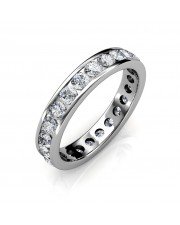 Platinum Channel Set Diamond Full Eternity Ring - 5 cent diamonds