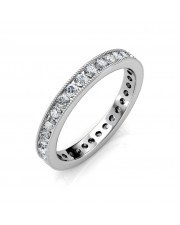 Platinum Milgrain Channel Set Diamond Full Eternity Ring - 2 cent diamonds