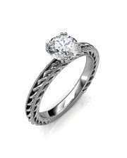 0.30 carat White Gold - Amor Etched Rope Engagement Ring