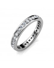 White Gold Channel Set Full Eternity Ring - 2 cent diamonds