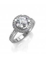 0.80 carat 18K Gold - The Single Halo Ring