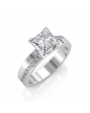 0.68 carat 18K Gold - Eternity Princess Engagement Ring