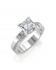 0.68 carat Platinum - Eternity Princess Engagement Ring