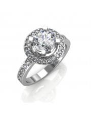 1.00 carat Platinum - The Single Halo Ring