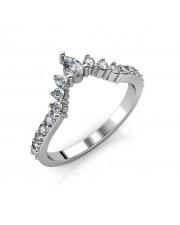 The Nouveau Curved Wedding Ring  - Platinum