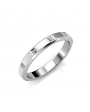 The Kate Beveled Edge Ring- Platinum