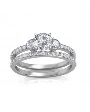 1.78 carat White Gold - Sylvia Engagement Ring and Wedding Band Set