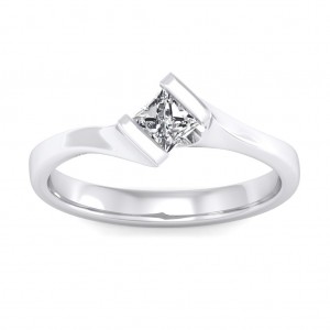 0.40 carat 18K White Gold - Elegant Princess Engagement Ring