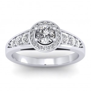 1.37 carat 18K White Gold - Azzario Engagement Ring