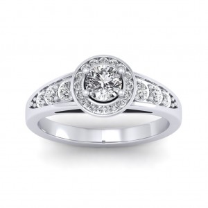 0.62 carat 18K White Gold - Azzario Engagement Ring