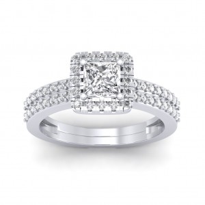 1.46 carat Platinum - Dual Band Helena Princess Engagement Ring