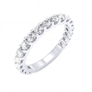 White Gold U Prong 3/4 Eternity Ring - 5 cent diamonds