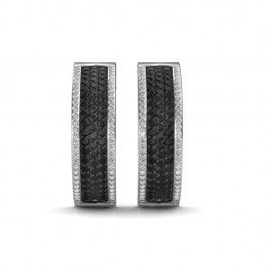 The Belize Black Diamond Hoop Earrings