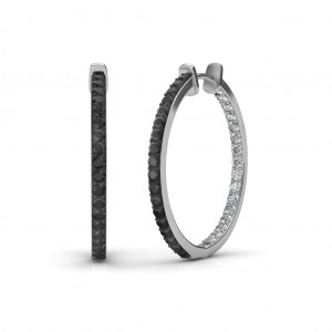 The Keya Black Diamond Hoop Earrings