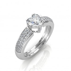 0.88 carat Platinum - The Ramona Heart Solitaire Ring