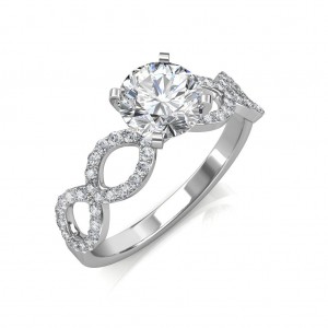 Hand-1.22 carat Platinum -  Eternity Engagement Ring