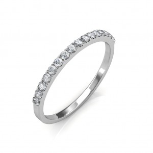 Platinum Classic Half Eternity Ring - Micro Pave