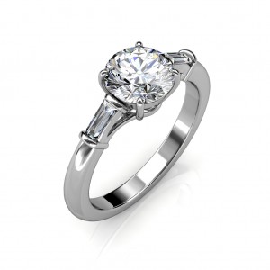 0.74 carat 18K White Gold - Laura Baguette Ring