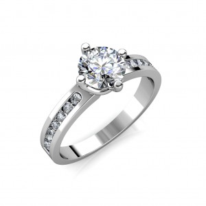 0.71 carat 18K White Gold - Jeannot Engagement Ring