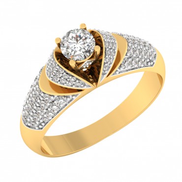 The Dina Pave Solitaire Ring