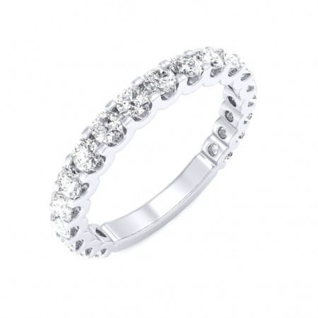 Platinum U Prong 3/4 Eternity Ring - 5 cent diamonds