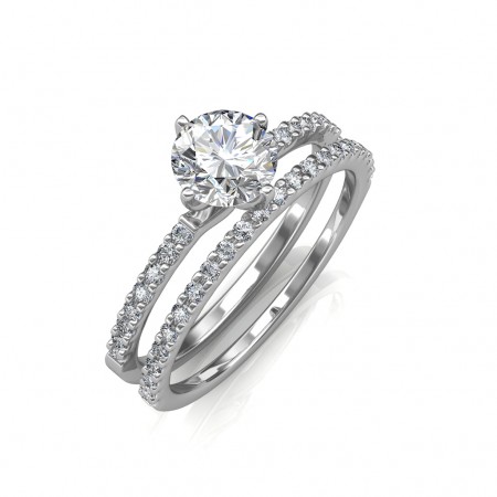 The Elegant Engagement Ring with Wedding Band