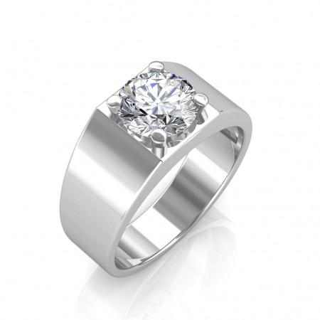 The Evergreen Solitaire Ring For Him - 0.50 carat - Platinum