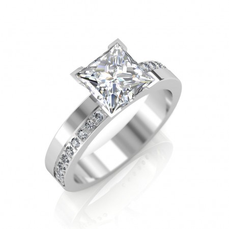 0.68 carat 18K Gold - Eternity Princess Engagement Ring