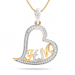 The Initials Heart Diamond Pendant