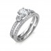 1.30 carat 18K White Gold - Sylvia Engagement Ring and Wedding Band Set