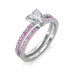 0.74 carat 18K Gold - Carmine Engagement Ring and Wedding Band Set