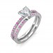 0.74 carat 18K Gold - Carmine Engagement Ring and Wedding Band Set