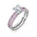 0.74 carat Platinum - Carmine Engagement Ring and Wedding Band Set