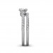 1.30 carat 18K White Gold - Sylvia Engagement Ring and Wedding Band Set