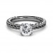 0.50 carat 18K White Gold - Amor Etched Rope Engagement Ring
