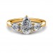 The Anna Pear 3-stone Ring