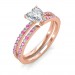 1.24 carat 18K Gold - Carmine Engagement Ring and Wedding Band Set