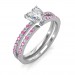 1.24 carat 18K Gold - Carmine Engagement Ring and Wedding Band Set