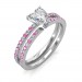 1.24 carat Platinum - Carmine Engagement Ring and Wedding Band Set