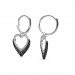 Black Diamond Heart Earring