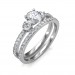 1.78 carat 18K White Gold - Sylvia Engagement Ring and Wedding Band Set